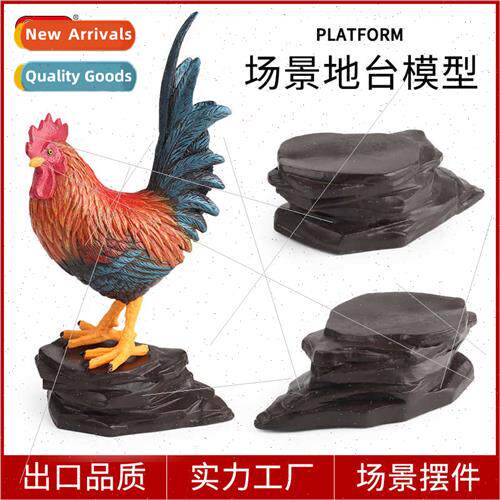 Animal model farm large rooster poultry solid ornaments chil