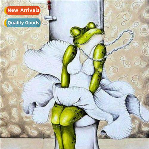 Cross Stch New DIY Frog on Toilet Full Stch mple Handmade Th
