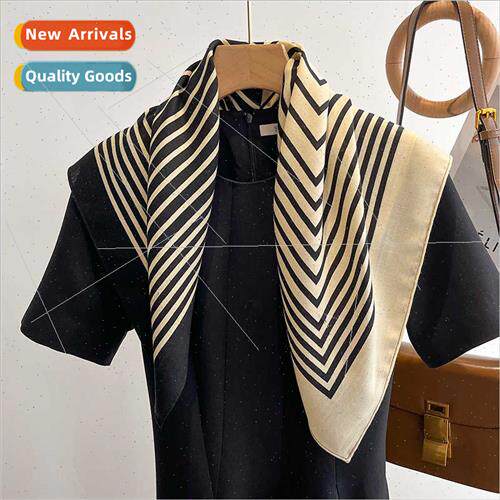 Korea minimalist striped fashion small square scarf female c