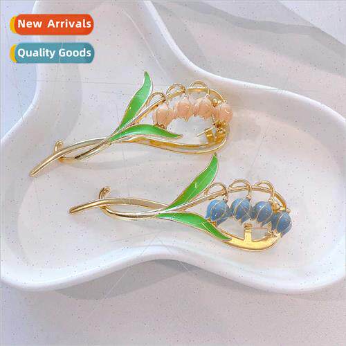 Elegant bell orchid flower hair clips back head sweet one wo