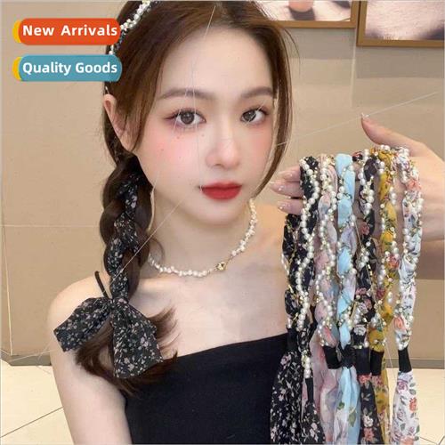 Flowery hair ribbon scarf tie hair summer flutter hair band