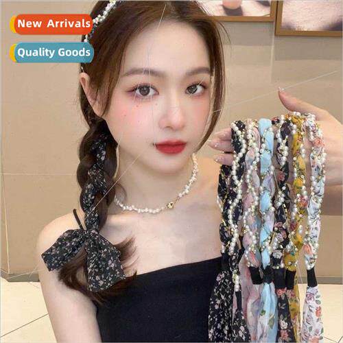 Flowery hair ribbon scarf tie hair summer flutter hair band