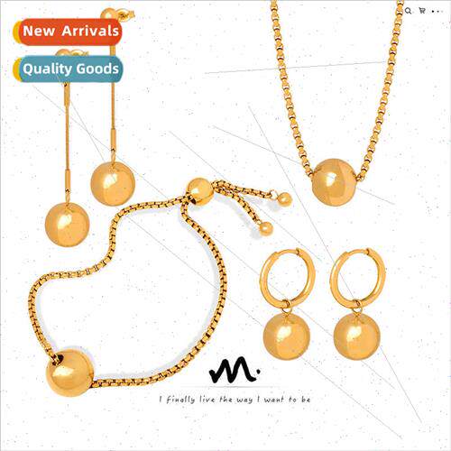 che minimalist fashion steel beads pendant box chain casual