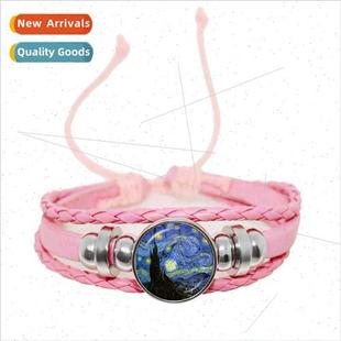 Time Gemstone Leather Accessories Starry Gogh Bracelet Van