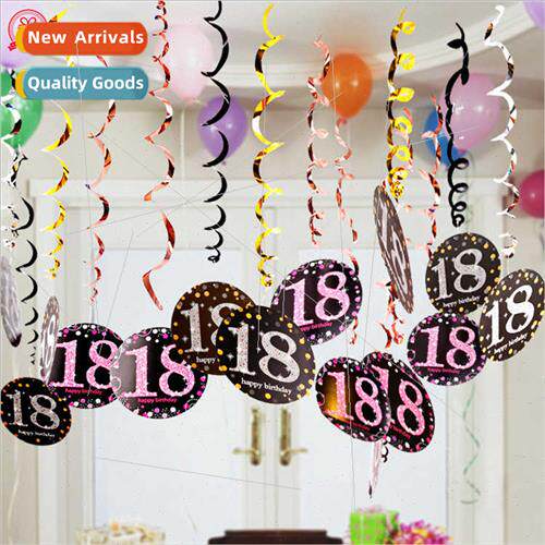 PVC Spiral Hanging Decoration Charms 18th 30th 60th Birthday