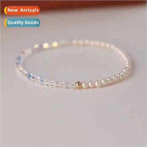 Color crystal pearl bracelet female niche small rice grain v