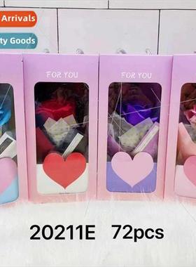 Transparent window Teacher Day simulation soap rose flowers