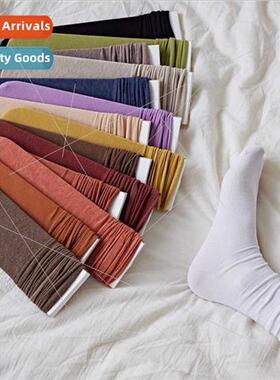 2023 Spring Autumn stacked socks women cotton retro color ca