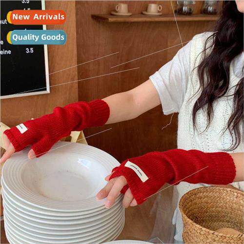Autumn Winter Mirador Color System Lace Wool Half Gloves Kor