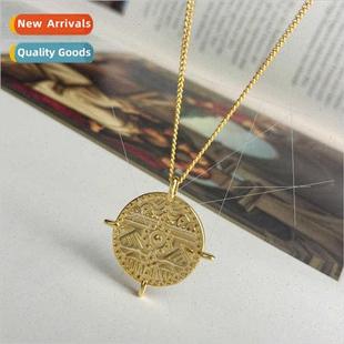 925 silver Pendant Europe che Vintage Gold Embossed Plaque C