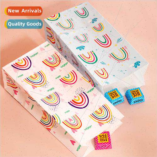 Rainbow Candy Bags Cookie Baking Wrapping Paper Bags DIY Par