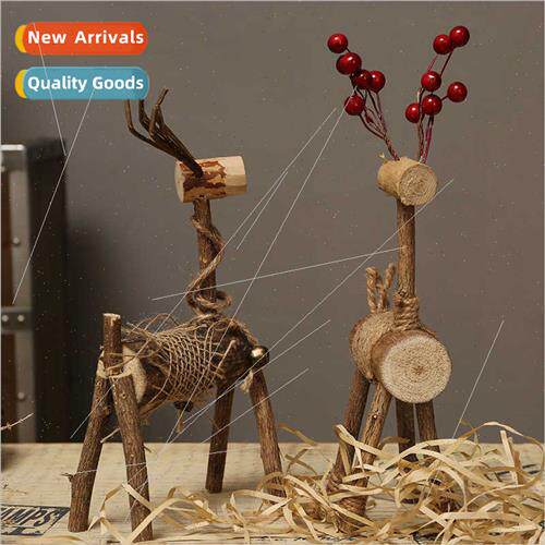 kka log couple deer handmade wooden artwork holiday gift des