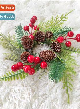 Christmas Mini Wreath Candle Holder Wreath Candle Tabletop C