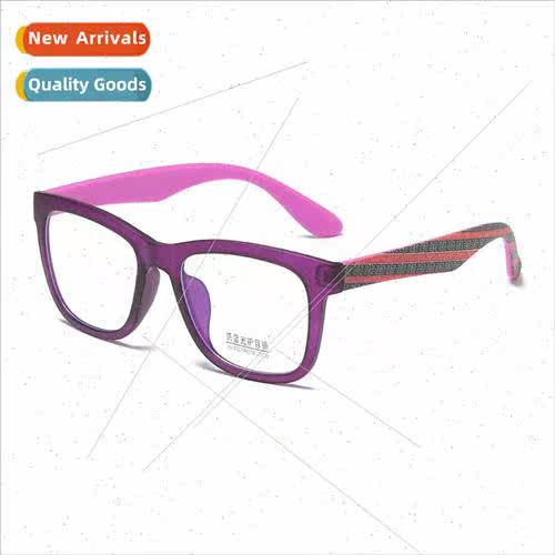 New casual eyeglasses TR8990 square large frame blue printed