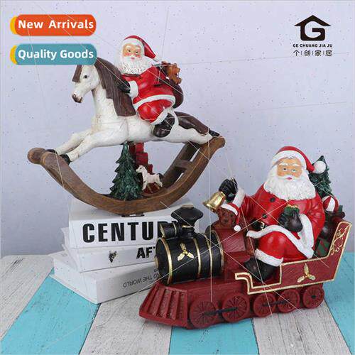 Trojan Horse Santa Claus Train Ornament Resin Crafts Christm
