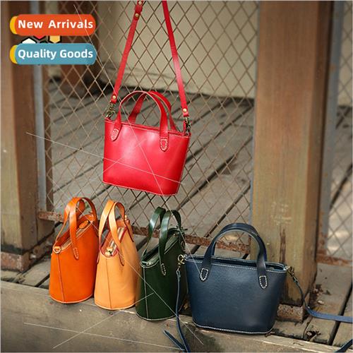 Genuine leather women bag new vegetable basket bag handmade