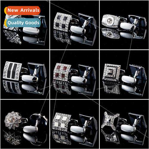 Masterpiece Men Shirt Cufflinks Professional Enamel Diamond