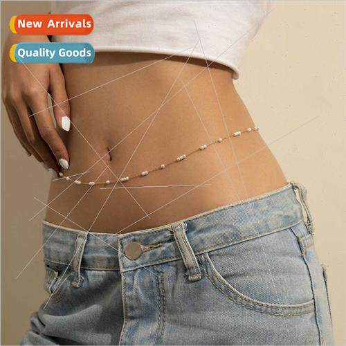 Europe simple retro imation pearl body chain Women single-la