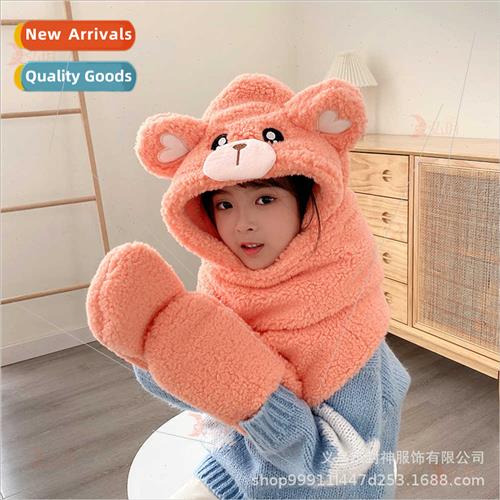 3-15 years old children hat scarf gloves threePCS all-in-one