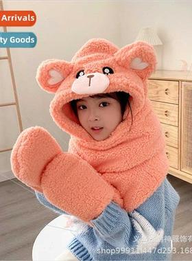 3-15 years old children hat scarf gloves threePCS all-in-one