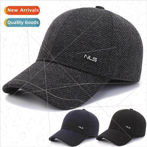 Middle-aged men baseball cap fall winter warm woolen cap win