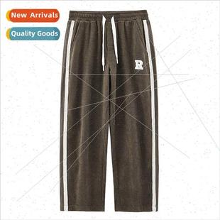 Autumn 2022 new men sweatpants loose straight corduroy sweat