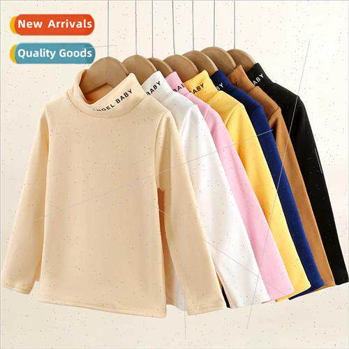 2023 new children fall winter de high collar bottoming shirt