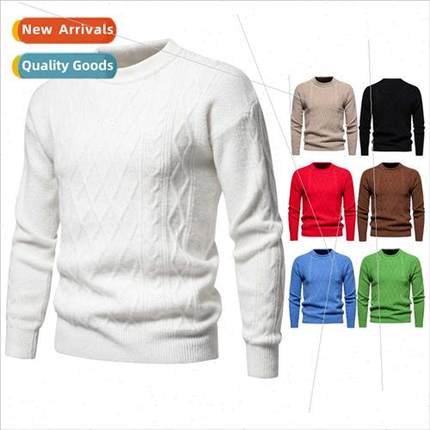 Autumn winter  men round neck kn sweater casual fashion pull