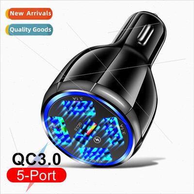 QC3.0 5USB car charger fast charger car charger drag five mu