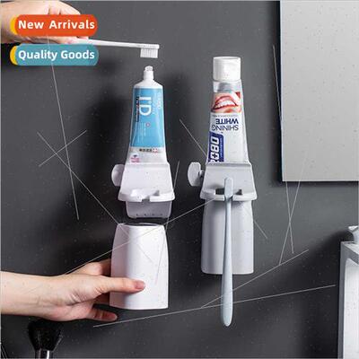 Toothbrush cup holder wall-mounted magnetic suction mouthwas