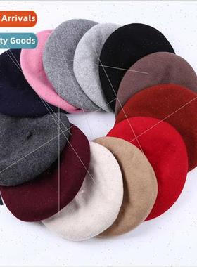 in fall winter wool elastic badjustable beret Belle warm cap