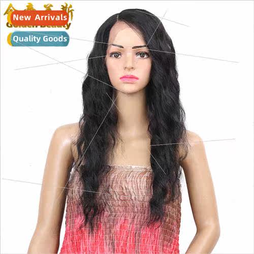 Europe wig front lace chemical fiber ladies big wave high te