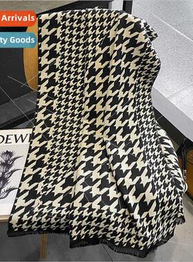 Winter warm couple thousbirds check imation cashmere scarf K