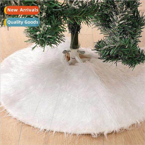 New Christmas Tree Skirt Decoration Pure Whe Plush Christmas