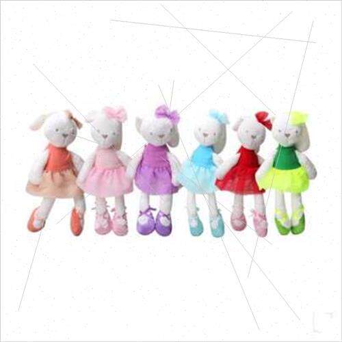 Cute Pink Bunny Doll Wearing Skirt Bunny Plush Toy Large Rag