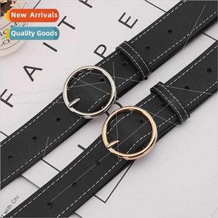 female wide fashion buckle Korean jeans belt wind Round ins