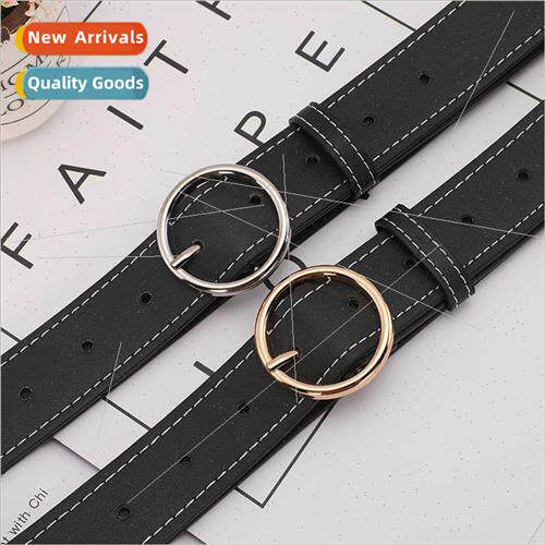 Round buckle belt female wide ins wind jeans fashion Korean