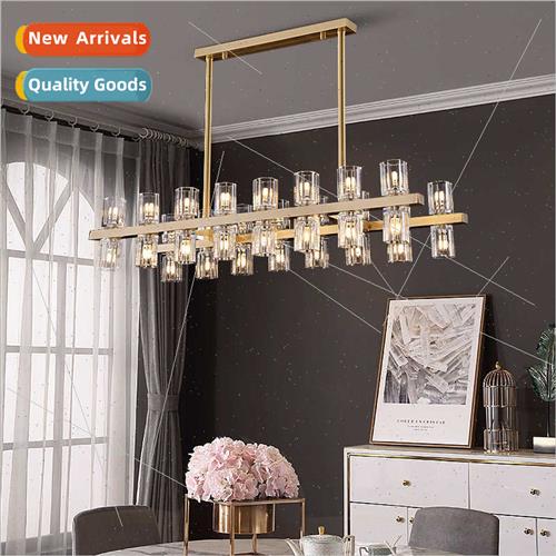 -modern crystal chandelier rectangle light luxury dining roo
