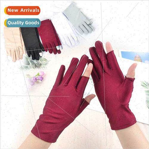 Spring summer women spandex gloves spandex solid colour dew