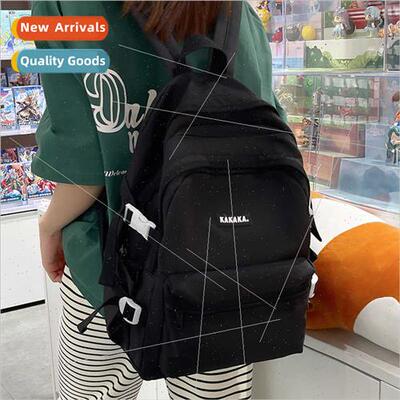 mple solid color Japan new middle schoolbag large capacy Kor