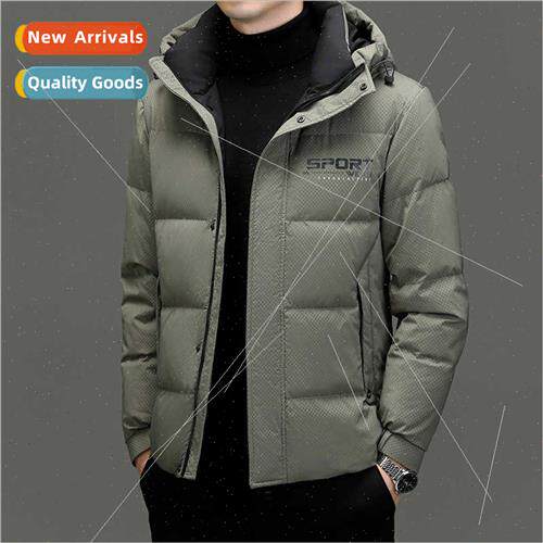 Men thickened down jacket short 2023 winter new brmen hooded