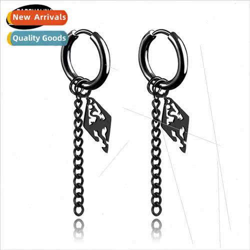 Chinese dragon earrings tanium steel earrings whout ear hole