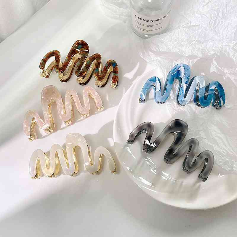 Korea new acetic acid shark clip metal grab clip wave fashio