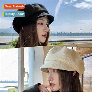 New beret wig cap women versatile fashion octagonal hat wint