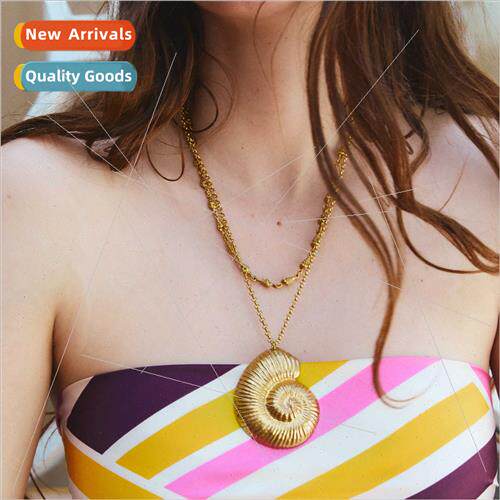 Fashion big conch necklace creative sense irregular pattern