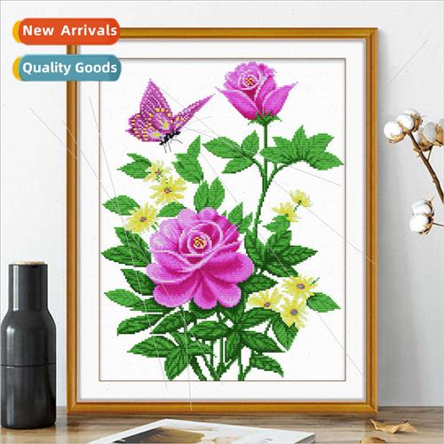 Rose cross stch 2023 new thread embroidery modern simple liv