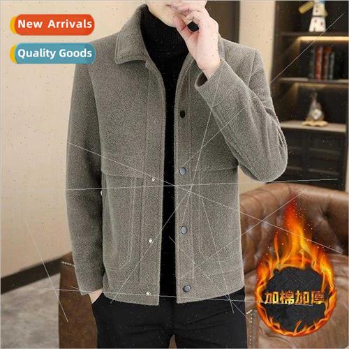 2023 tweed jacket men winter new high-end lapel Slim short c