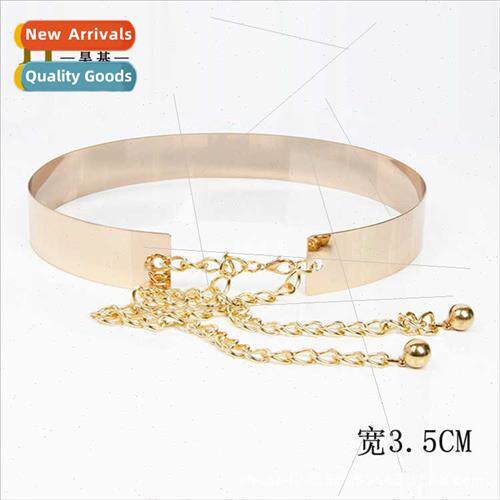 Europe Full Metal Sequins 3.5CM Wide Chain Ladies Decorative