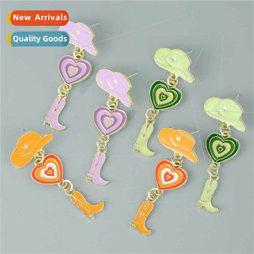 Europe popular jewelry fashion modern girl earrings hat love
