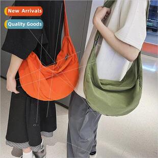 Bag female Korean simple solid color dumpling bag male Korea